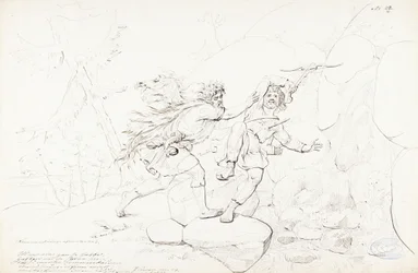 Morte de um animal de estimação ; Desenho original para a série "Kalewala, Fink National-dikt, framställd i teckningar af R.W.Ekman"