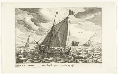 Boeiers Een Boeijer groot sobre 44 Last / Boïer de 44 Tonneaux (título no objeto) Hollandse scheepstypen, 1627 (título da série) Vários navios Don ton se sert dans les Unies Províncias / Ícones de vários navios holandeses cujo uso é principalmente nas água