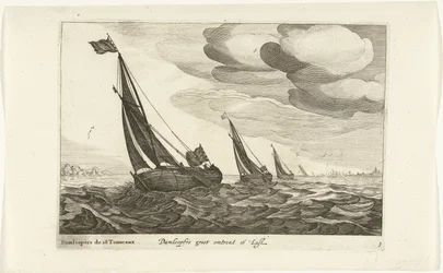 Damloopers
Damloopers groot omtrent 16 Last / Damloopers de 16 Tonneaux (título sobre o objecto)
Tipos de navios holandeses, 1627 (título da série)
Navires Diversos Don ton se sert dans les Provinces Unies / Icones Variarum Navium Hollandicarum quarum u