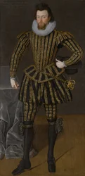 Retrato de um homem, provavelmente Sir John Scott (1564-1616), por volta de 1600-1605 (óleo sobre tela)