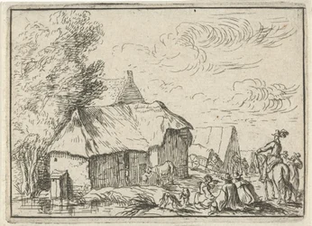 Acampamento perto de uma aldeia
Paisagens com acampamentos (título da série)