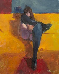 Black Stockings, 2023 (óleo sobre papel)