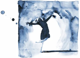 Bailarina Azul Expressiva