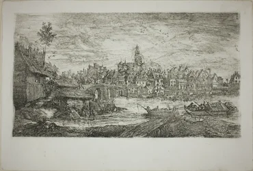 Cidade com ponte de pedra