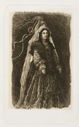 Mulher em traje medieval fantástico