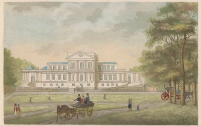 Pavilhão Welgelegen em Haarlem, c. 1825
Het Koninglijke Pavilloen Welgeleegen, gebouwd door den Heere Hope - in den Jaare 1786, bij Haarlem / Le Pavillon Royale Welgeleegen - bati par le Sieur Hope - l