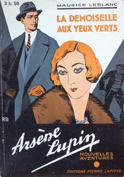 Capa de "A Rapariga de Olhos Verdes" de "As Novas Aventuras de Arsénio Lupin" de Maurice Leblanc (1864-1941)