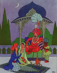 Então Scheherazade começou a sua história, de "As Noites da Arábia