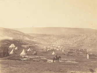 Campo de Cavalaria, Balaklava, com vista para o Planalto de Sebastopol.