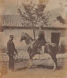 Omar Pasha e seu oficial de ligação britânico, coronel Lintorn Simmons, 1855