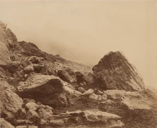 Rocken End numa tempestade, Ilha de Wight, c. 1853 (foto)