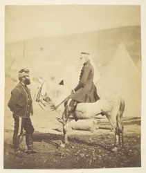 Sir Jas. York Scarlett (1799-1880), General, liderou o comando da Brigada Pesada, Balaclava (esquerda); Edward Wm. Lowe (1820-1880), General (direita); Tomado na Crimeia