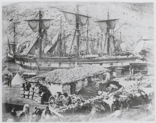 O cais de gado no porto de Balaklava