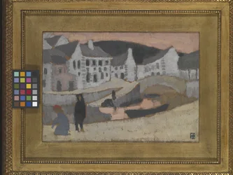 The Canal, Brittany Landscape (óleo sobre placa de fibra comprimida montada em masonite)