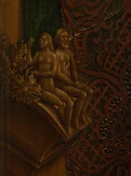 Detalhe de São Lucas desenhando o retrato da Virgem (óleo sobre painel)
