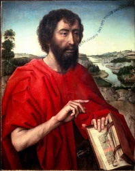 São João Batista. Detalhe (Painel esquerdo do tríptico Braque), ca. 1450 (Óleo sobre madeira)
