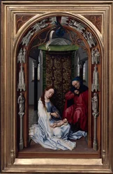 O Altar de Nossa Senhora Miraflores Altar, painel esquerdo, c. 1440