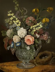 Estudo de flores (óleo no painel)