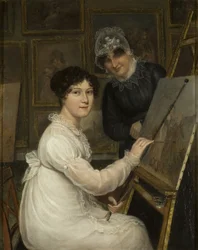 A Artista e sua Mãe (óleo no painel)