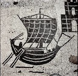 Um navio no porto de Óstia (mosaico