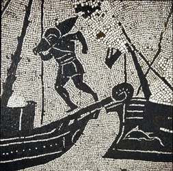 Um navio de Cagliari retornando ao porto de Ostia (mosaico