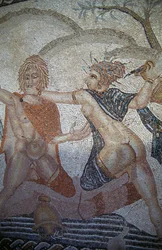 Rapto de Hilas pelas ninfas, mosaico na Casa de Vénus na cidade romana de Volubilis (Lista do Património Mundial da UNESCO)