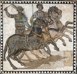 Cena de circo na Roma antiga. Mosaico, século III