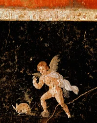 Cupido caçando uma lebre (fresco