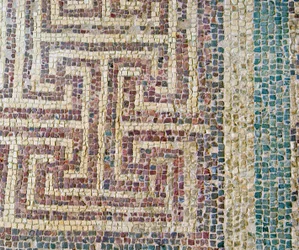 Detalhe, de, Geometric, tilework, casa, de, Theseus, paphos, chipre, mosaico