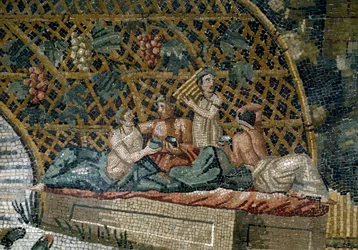Detalhe do mosaico nilótico do Preneste (Palestrina) do santuário da deidade da Fortuna Primigênia, 80 a.C.