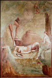 Maenad bêbada dormindo (fresco