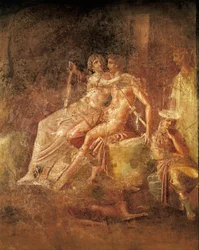 Fresco representando Ares e Afrodite, Casa do Citaredo, Pompeia, Itália