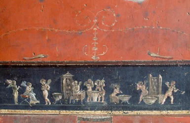 Frisos representando cupidos, Casa de Vettii, Pompeia (Lista do Património Mundial da Unesco)