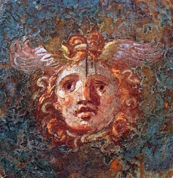 Gorgona ou Gorgo - Pormenor de um fresco de Pompei Casa dei Vettii do século I d.C.