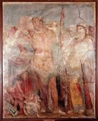 Hércules escravo da rainha Omphale (fresco, 54-79 d.C.)
