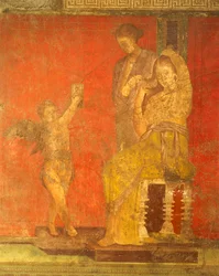 Ritos de iniciação ao culto de Dionísio, afresco da Villa Dei Mysteri
