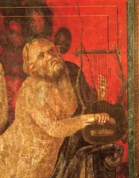 Ritos de iniciação ao culto de Dionísio, afresco da Villa Dei Mysteri