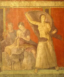 Ritos de iniciação ao culto de Dionísio, afresco da Villa Dei Mysteri