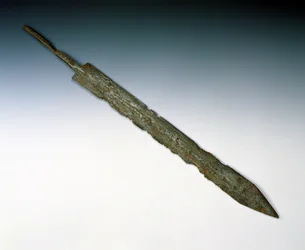 Legionário espada de gladio, do site romano em Newstead, Melrose, 80-100 d.C. (bronze)