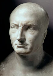 Cabeça de mármore de Públio Cornélio Cipião Africano, estadista romano (235-183 a.C.) - Roma, Museus Capitolinos - cabeça de Públio Cornélio Cipião Africano (236-183 a.C.) (Cipião, o Africano, Cipião, o Velho, Cipião Africano Maior ou Cipião, o Grande)