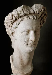 Cabeça em mármore do imperador romano Domiciano (Tito Flávio Domiciano, 51-96 d.C.). Museo Nazionale Romano, Roma, Itália