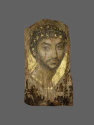 Retrato de múmia de um homem, Egito, região de Fayum