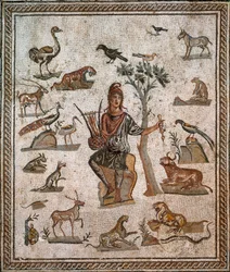 Orfeu rodeado de animais, século II