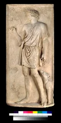 Alívio de Antinous como Dionysos ou Silvanus, vindimando uvas