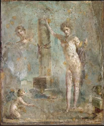 Arte romana: «Narciso» - Fresco proveniente de Pompeia, Museu Arqueológico Nacional, Nápoles