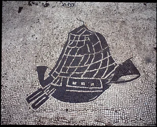 Arte Romana: Mosaico "Ship" da Corporation des gens de la mer, Place des Corporations