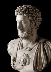 Arte Romana: "O Imperador Romano Commodus (161-192)" Busto de mármore - Musei Capitolini Roma - Busto do Imperador Commodus (161-192) - Escultura em mármore - Musei Capitolini, Roma, Itália