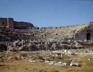 Arte romana, período helenístico: o teatro de Miletus. Século II. Turquia