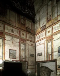 Arte romana: vista interna da domus aurea ou Casa Doree: palácio imperial da Roma antiga, construído por Neron. Roma, Itália