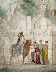Arte romana: o sequestro da Europa. Afresco de Pompeia. Início do século I DC (afresco)